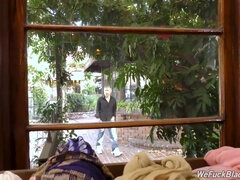 デカチン, フェラチオ, 茶髪の, 巨乳な, 古典, 気狂い, カワイイ, 黒人