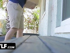 Grosser schwanz, Blondine, Schwanz, Hundestellung, Hardcore, Hd, Milf, Rau