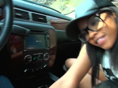Black, Car, Facial, Glasses, Masturbation, Petite, Piercing, Teen