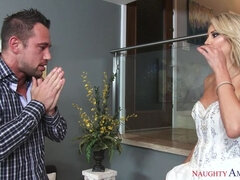 舐める尻, デカチン, ブロンド, 結婚, チン, 剃毛, オッパイの, 結婚式