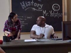 Big tits, Black, Interracial, Latina, Student, Sucking, Teacher