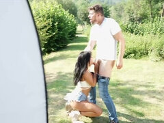 Megan Fiore and Kristof are fucking next to the lake