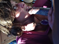 Mamada, Coche, Interracial, Público