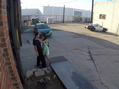 Penelope Reed thanking a cop for his duty