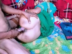 Desi wife lifts saree for nephew, gets cum in ass, Hindi audio