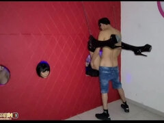 I go to a swinger club and I enter the glory hol room and I love enjoying these 3 girls