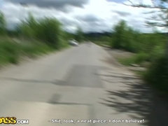 Blondine, Im freien, Öffentlich, Flotter dreier
