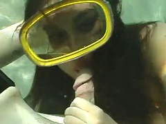 Megan Jones  Masked Underwater Sex