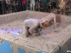 Catfight, Club, Group, Nude, Wet, Wrestling
