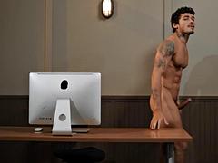 アナル, ゲイ, Hd, 異人種間, オフィス, ガリガリ