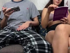 Leie, Grosser schwanz, Braunhaarige, Hochschule, Tochter, Familie, Dürr, Eng