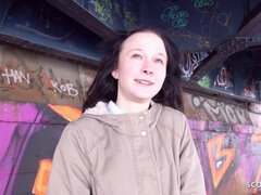 Enthousiasteling, Grote lul, Grote mammen, Rondborstig, Sperma shot, Diep in de keel, Duits, Realiteit