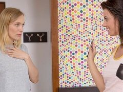 キス, レズビアン, 下着, オナニー, オマンコ, 剃毛, ガリガリ, オッパイの