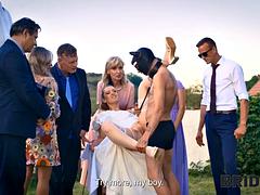 Nana, Blonde, Mariée, Tchèque, Européenne, Hard, Public, Mariage