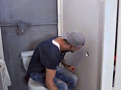 Bathroom Glory Hole Teen Sucks off Big Cock