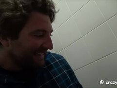 Blowjob & Facial In Public Toilet
