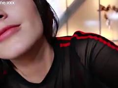 美女, デカ尻, デカパイ, ラティーナ, オナニー, 一人, オッパイの, おもちゃ