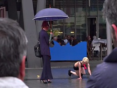 Amateur, Bondage domination sadisme masochisme, Blonde, Femme dominatrice, Fille latino, De plein air, Public, Adolescente