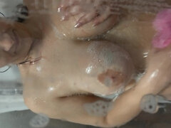 Big tits, Brunette, Handjob, Hd, Italian, Milf, Pov, Shower