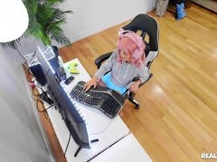 美女, フェラチオ, 浮気者, 開帳, ハードコア, オマンコ, 現実, スパンキング