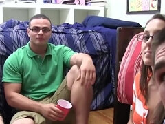 Horny college girls passed around after losing a bet