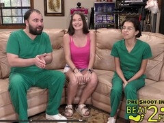 Kendra Heart foot casting on the couch