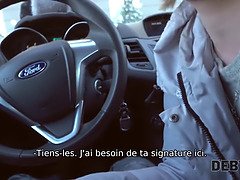 Blonde, Plantureuse, Voiture, Queue, Pov, Public, Réalité, Adolescente