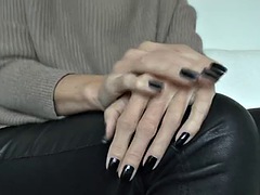 Black, Ebony, European, Fetish, German, Leather, Masturbation, Tits