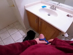 Salle de bains, Blonde, Attrapée, Famille, Seins naturels, Chevaucher, Fils, Tabou