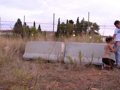 Pretty girl blows her boyfriend and gets fucked on the street