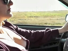 車, 自然山雀, アウトドア, パンティ, スカート, ストッキング, ヤリマンの, 妻