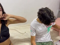 Shy Stepbrother Learns How to Fuck a Real Woman Hard in the Ass - Anal with Big Tits Latina Teen