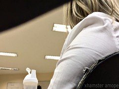 Blond, Universiteit, Voeten fetish, Hakken, Bekijker