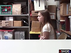 Sucer une bite, Attrapée, Hard, Hd, Police, Punition, Adolescente, Nénés