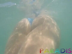 Culo, Playa, Bikini, Negro, Estilo perrito, Lencería, Al aire libre, Pov