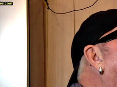 アナル, フェラチオ, ズームショット, ゲイ, のぞき穴, 手コキする, 自家製, 熟年