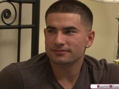 Guy blows trans babysitter Aspen Brooks