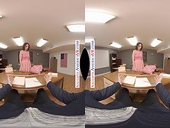 Liv Wild, a naughty student, learns to love the touch of a real man