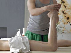 Gentle massage bursts fire between her legs