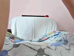 お尻, デカ尻, 巨大, オナニー, オイル, 一人