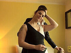 Lucia Love rides Pascal White's hard cock like a sub in stockings