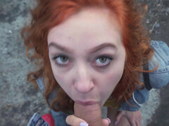 Amateur outdoor sex with red-haired bitch Cherry Candle