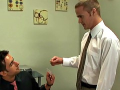 Gay lustful blonde gets fucked in the office