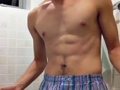 Enthousiasteling, Aziatisch, Sperma shot, Homo, Handbeurt, Koreaans, Masturbatie, Alleen