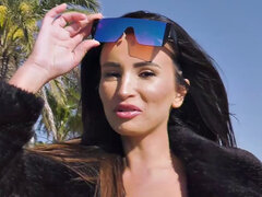 BWC's big tits and tight pussy get pounded outdoors after a public casting
