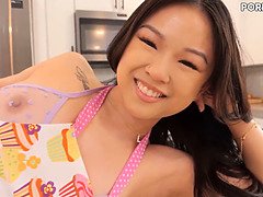 Lulu Chu gags on BBC and swallows cum in this interracial pornstar frenzy