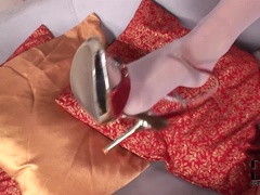 Blondine, Fetisch, Fußfetisch, Absätze, Piercing, Muschi, Strümpfe, Tätowierung