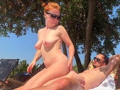 Leie, Grosser schwanz, Blasen, Paar, Selbstgemacht, Rotschopf, Russisch