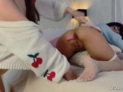 美女, フェラチオ, 茶髪の, カワイイ, レズビアン, 小柄, オッパイの, ウェブカメラ