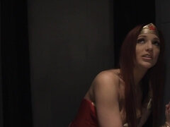 Blond, Pijpbeurt, Bruinharig, Rondborstig, Groep, Lesbisch, Slaaf, Kousen